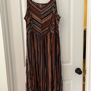 Striped Multicolor Sleeveless Dress